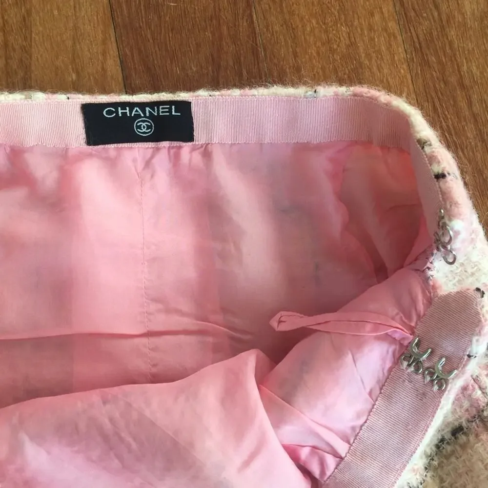 Vintage CHANEL Pink Tweet Skirt Suit - ALTERED, READ